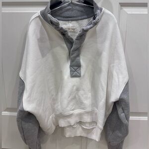 Worn Once - Free People Timeless Colorblock Pullover in Heathery Grey Combo